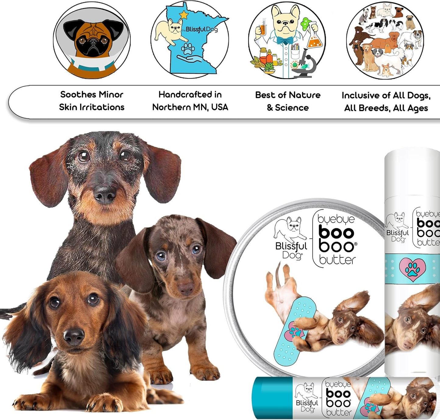 The Blissful Dog .15 oz Tube Dachshund Booboo Butter - Pet Explorer