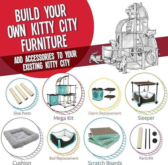 Kitty City Claw Mega Kit 2.0 Furniture, Cat Cushion, Cat Scratch
