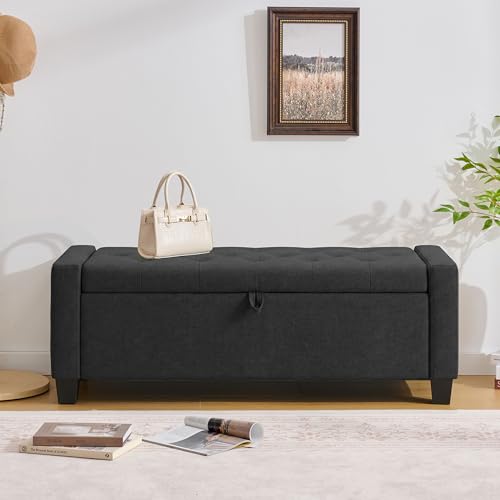 43" Ottoman with Storage (Darkgray / 19.2"D x 43"W x 16.9"H)