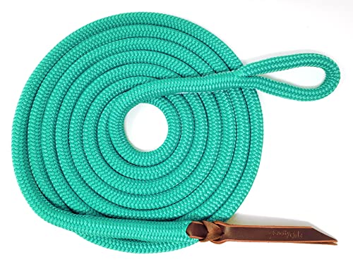Double Braid Lead Rope with Eye Splice Loop (Turquoise / 14 ft.)