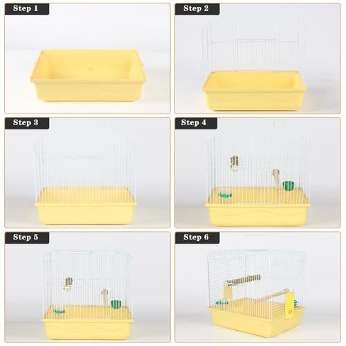 Small Bird Cage for Travel (Yellow)
