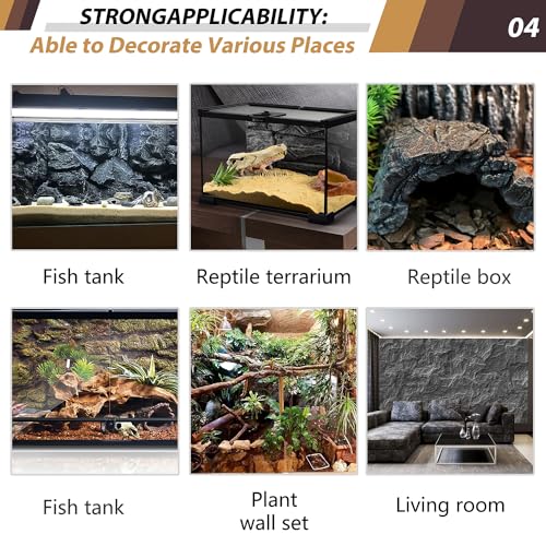 23.6x17.7in Rock Terrarium Background (yellow-23.6"* 11.8"(1pcs))