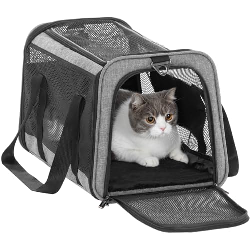 Cat Carrier Dog Carriers Airline Approved (18.0"L x 11.0"W x 11.0"H / Z-Gray)