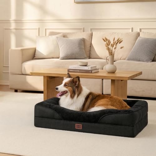 Orthopedic Dog Bed for Large Dog (Black / 36x27x7)