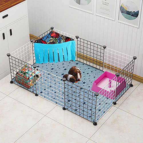 Guinea Pig Hideout Hideaway Corner Fleece Toys Cage Accessories (Black Leaves)