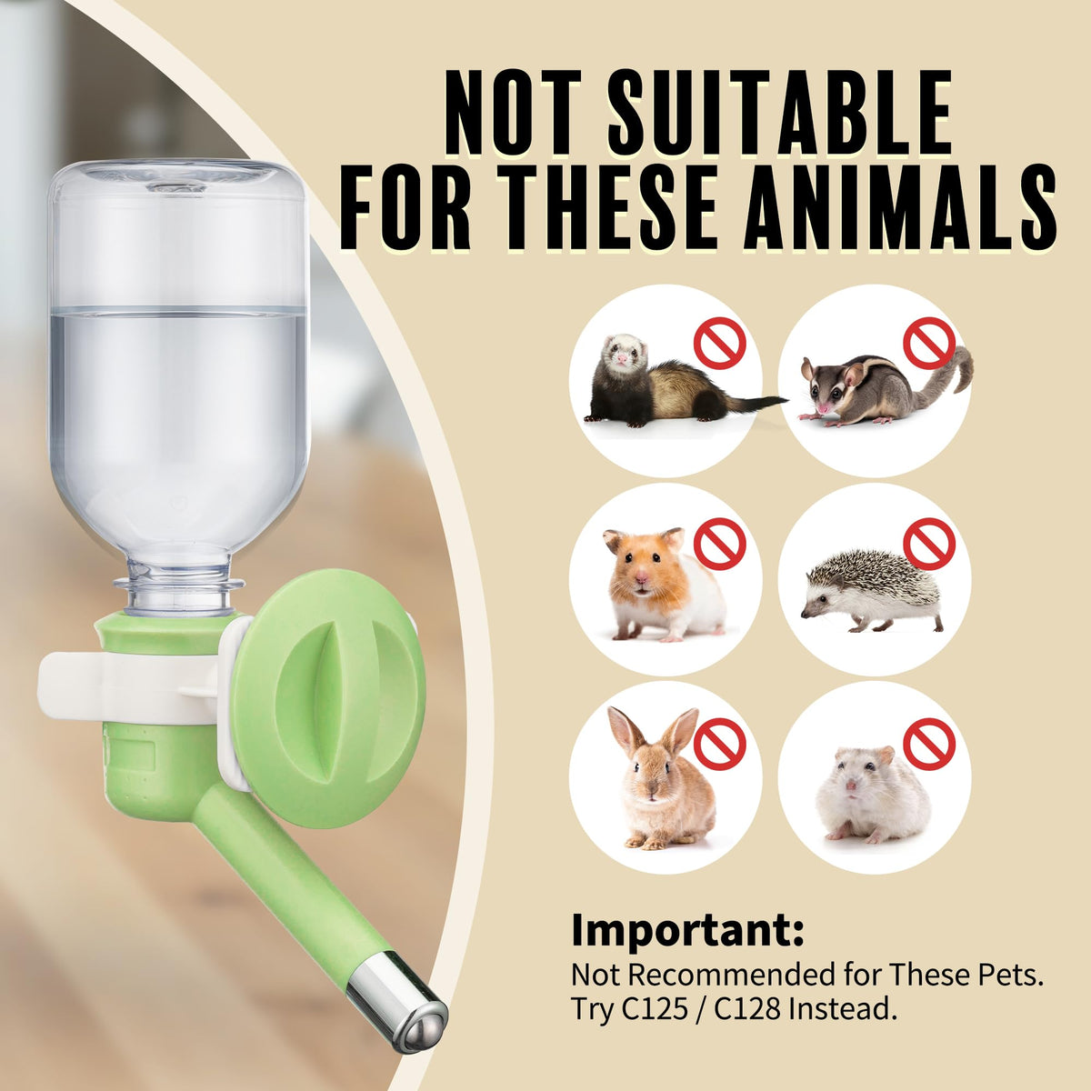 No Drip Water Bottle for Small Dogs & Cats (C590 Apple Green / Small Sized Dogs and Cats-10.2 fl.oz)
