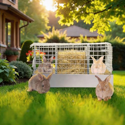 1 Pack 3 Hole Foldable Rabbit Transport Cage (Sliver / 18 x 12 x 10 in)