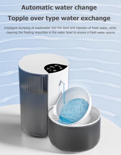 Wireless Cat Water Fountain Cordless No Filters (Black white)