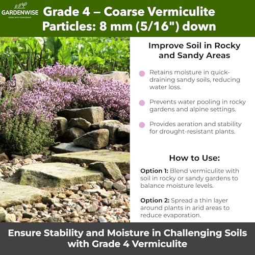 Organic Coarse Vermiculite for Indoor Gardening Plants and Mushrooms (Vermiculite Grade 4 - Coarse / 1 qt)