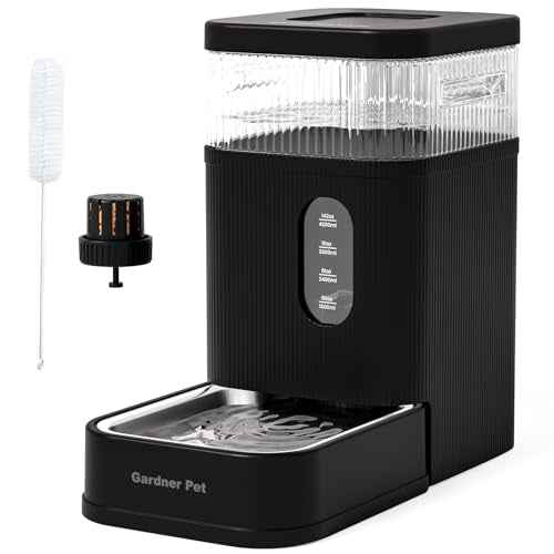 2.2 Gallon Automatic Dog Water Dispenser with Stainless Steel Bowl (Black / 2.2 Gallon)