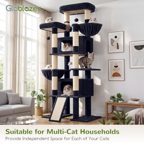 Giant Tall Heavy Duty Cat Tower for Indoor Large Cats (Dark Grey / 75 inch)