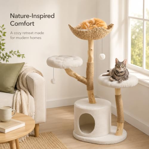 Solid Wood Cat Tree Tower (Three layer)