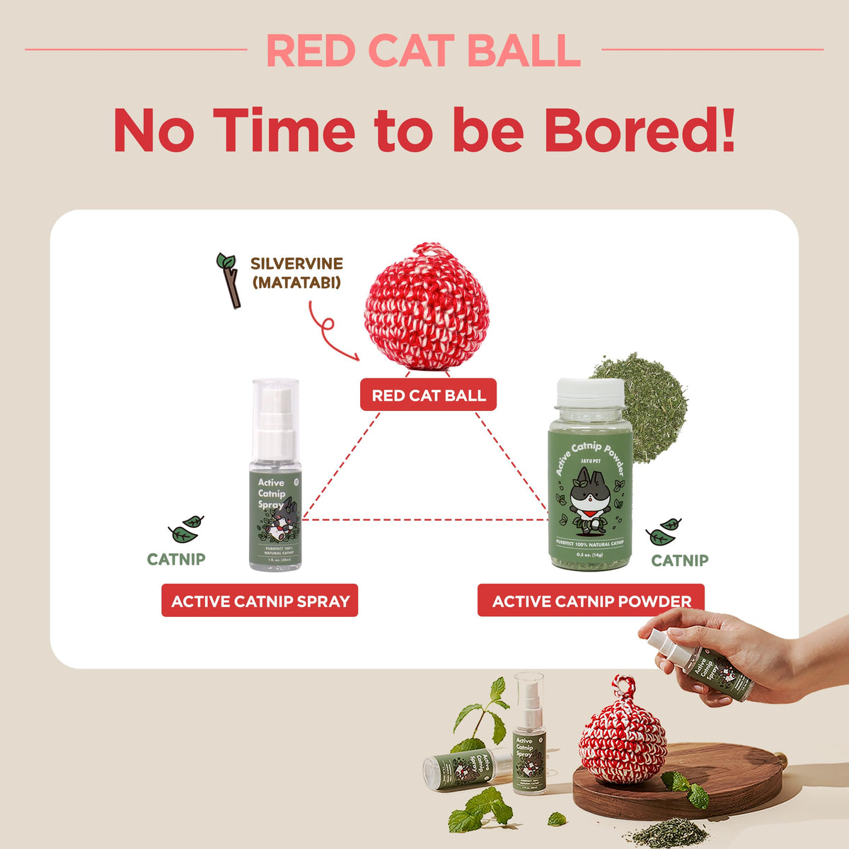 Red Cat Ball 2.7 inch (W/ Bell / 2.7inch)