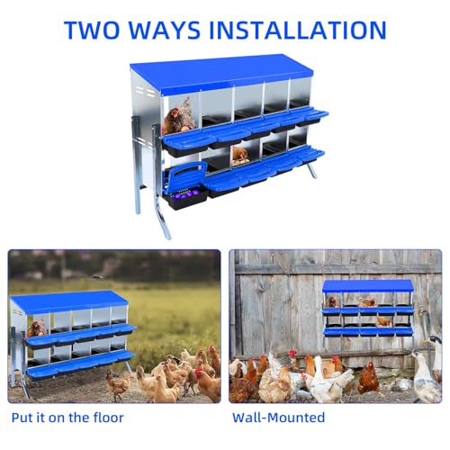 Chicken Nesting Boxes (56.7"L x 17.5"W x 11.1"H / Blue)