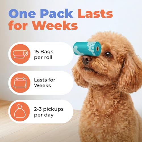 Poop Bags for Dogs (Turquoise / 150 Bags)