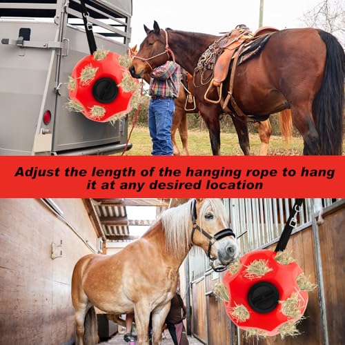 15.75" Extra Large Slow Feed Hay Ball for Horses (Red)