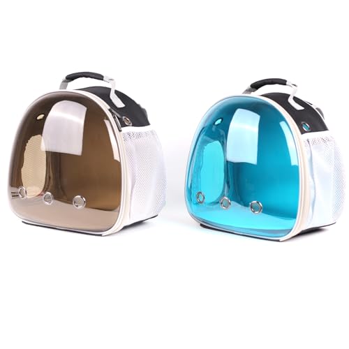 Bearded Dragon Travel Backpack Carrier with Porlarized Bubble Window for Small Animal (Black)