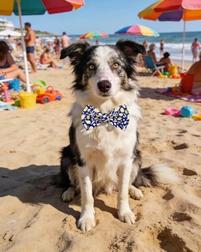 10 Pack Ocean Animals Dog Bowties for Large Dogs Sliding on Collar (M/L)