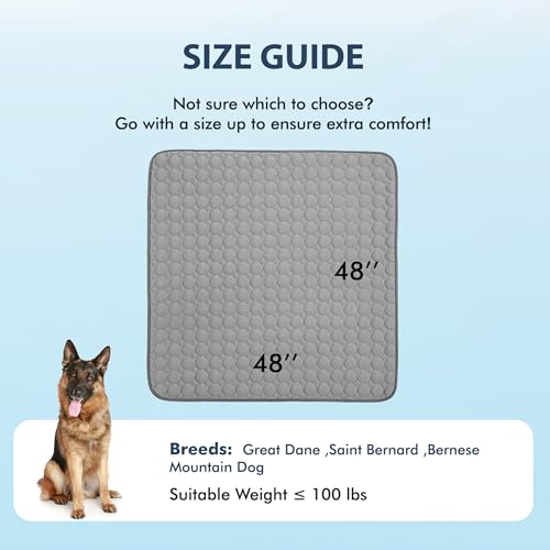 Summer Cooling Mat & Sleeping Pad (48" x 48" / Dark Grey)