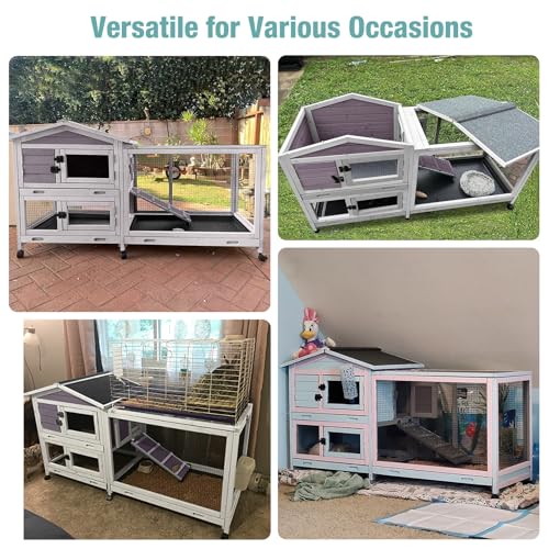 Indoor Rabbit Hutch with Pull (Dark Grey)