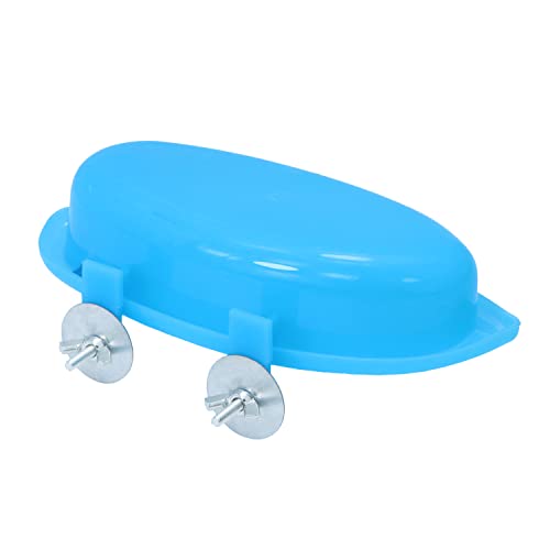 Bird Bath with Mirror for Small Birds Budgie Parakeet Cage (Blue (A))