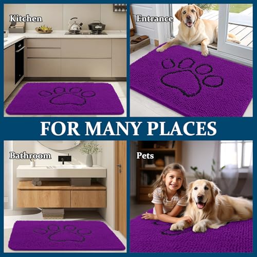 Dog Door Mat for Muddy Paws 30x20 (Purple / 30" X 20")