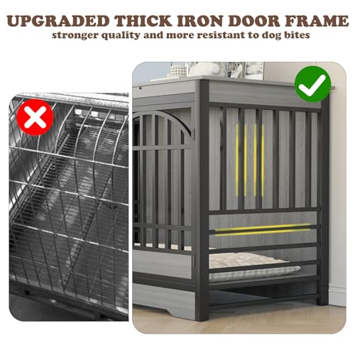 52" Dog Crate with Arched Doors (Grey)
