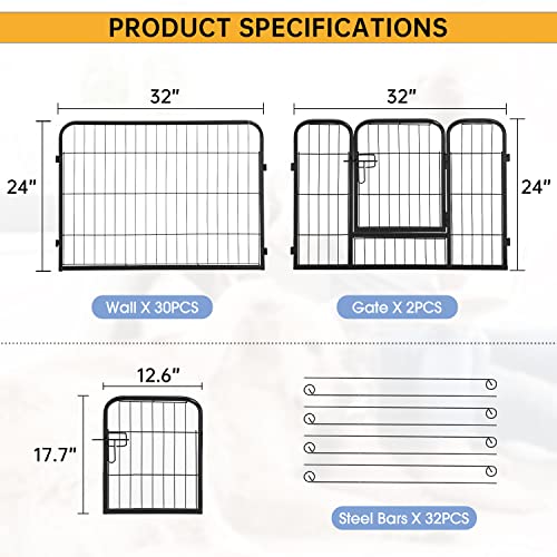 Dog Playpen 24" (32 panels)