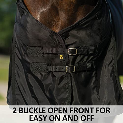 Dura Nylon Horse Stable Sheet (Horse Size 74 / Cutback | Open Front | Legstrap / Black)
