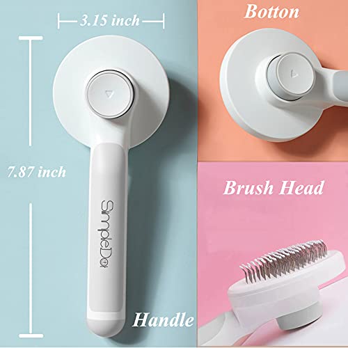 Self Cleaning Slicker Brush for Dogs and Cats (Gray)
