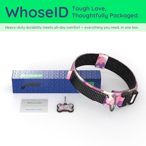 Premium Tactical Dog Collar (Pink Camo / M: Fits Neck 14.5"-18.5")