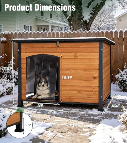 Large Heated Outdoor Dog House with Heating Pad