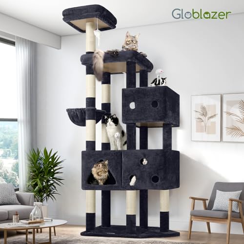 Extra Large Cat Tower for Big Cats 20 lbs (81 inch / Dark Grey)