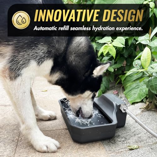 135OZ Automatic Water Dispenser for Large Dogs Patented Outdoor Dog Water Bowl Dispenser Automatic Dog Feeder Fit 3 (Grey / 135oz)