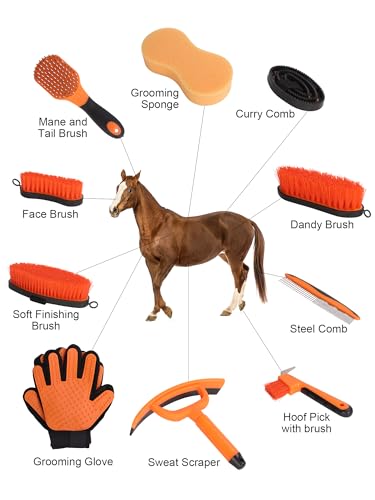 Horse Grooming Kit(13 (Orange)