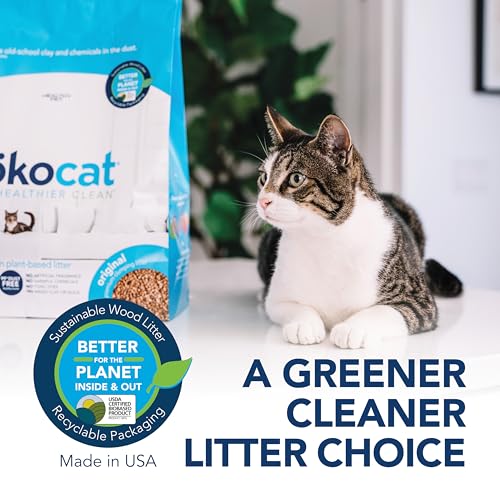 Original Low Dust Natural Wood Clumping Cat Litter with Odor Control 16.6 lbs Large