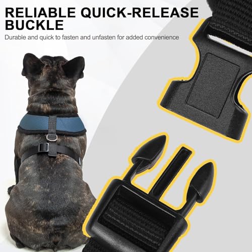 Small Dog Harness (L (NECK: 17", CHEST: 18.8"-24") / Navy Blue)