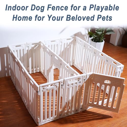 2 Room Dog Playpen with Door (White Standard)