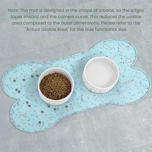 Dog Food Mat Anti (19.4" x 9.8"-2PCS / Donut Blue)