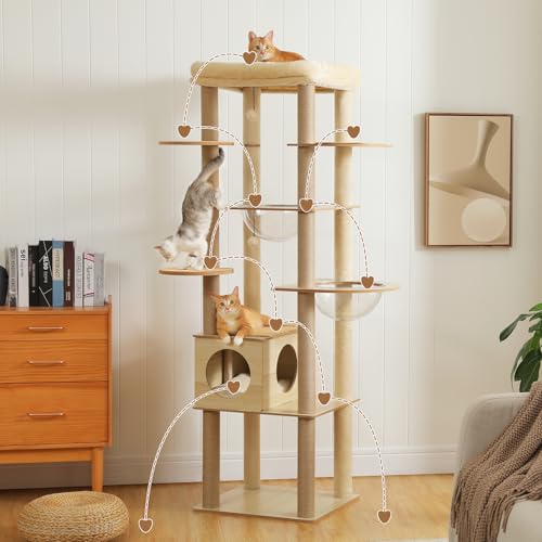 71'' Cat Tree (Beige / XXL(21"L x 19"W x 71"H))