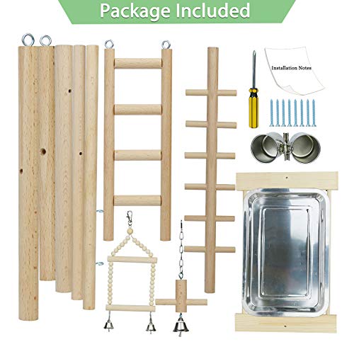 Parrot Playstand Bird Playground Wood Perch Stand
