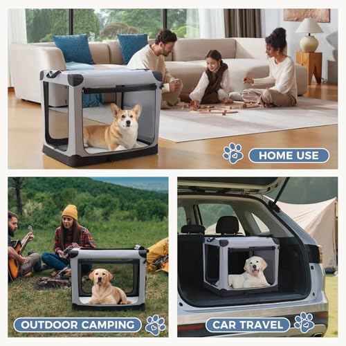 Soft Dog Crate 30 Inch (Grey / 36 Inch)