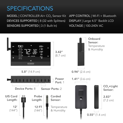 Controller AI+ Environment Controller with CO2 for Grower Tents (Controller AI+ with CO2 Sensor)