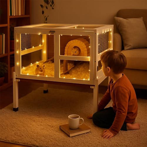 2 Story Guinea Pig Cage with Stand (Walnut)