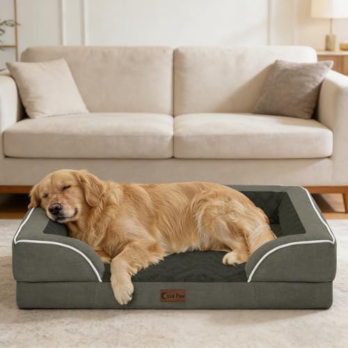 Orthopedic Washable Dog Bed for Large Dogs (Dark Green / 36.0"L x 27.0"W x 8.0"Th)