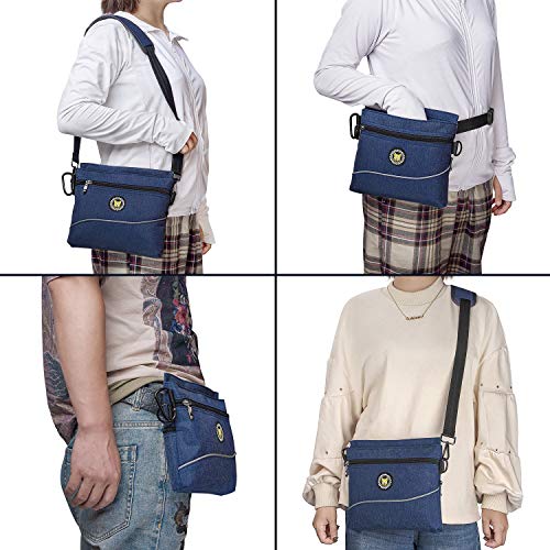 Dog Treat Pouch Bag with Magnetic Closure (L / Blue)