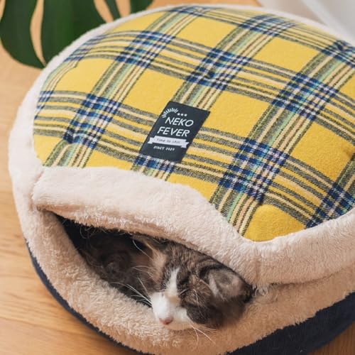 Cat Bed Cave Enclosed Hideaway with Detachable Lid for Kitten (Brown)