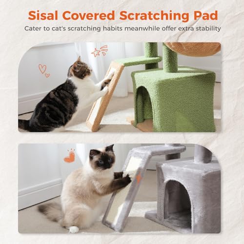 Cactus Cat Tree for Kittens & Small Cats (Green)