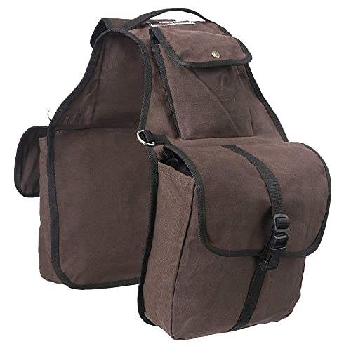 Tough 1 Canvas Saddle Bag for Horses (One Size / Brown)