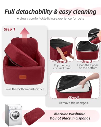 Dog Car Seat for Small (Red / Medium)